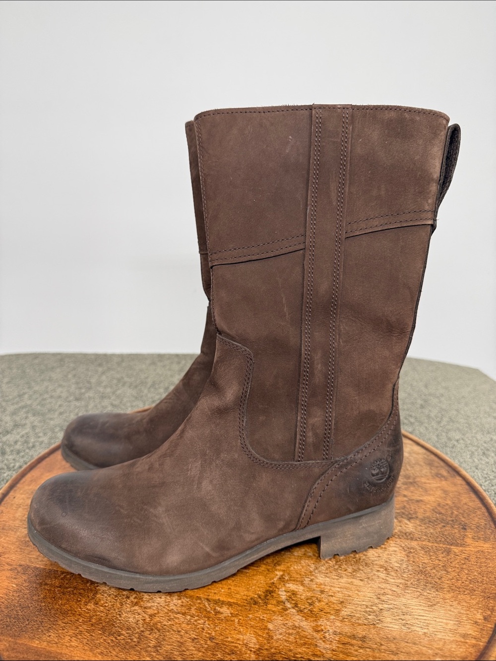 Timberland Boots Wm 8 Earthkeepers Putnam Waterproof Dark Brown Suede Mid-Calf